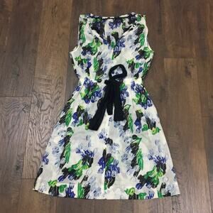 Hoss Introqia White/Blue Floral A-Line Dress